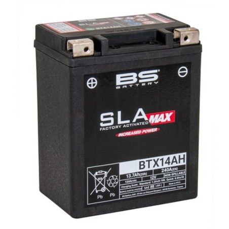 Batería BS BATTERY SLA Max activada de fábrica sin mantenimiento - BTX14AH MAX FA - motoscamaralweb.com