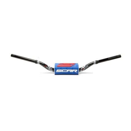 Manillar SCAR O² Color RC High Mini 65/85 Ø28.6mm - Negro / Protector azul - motoscamaralweb.com