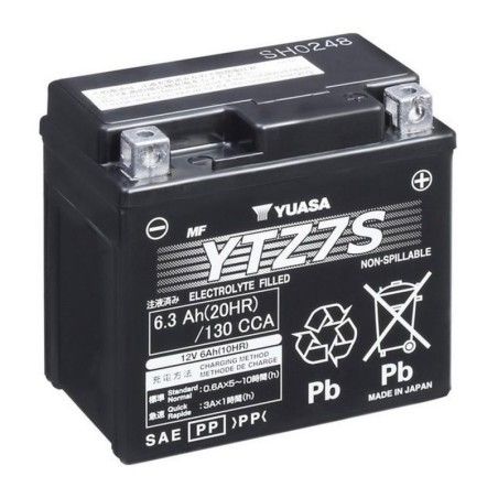 Batería YUASA Sin mantenimiento activada de fábrica - YTZ7V FA - motoscamaralweb.com