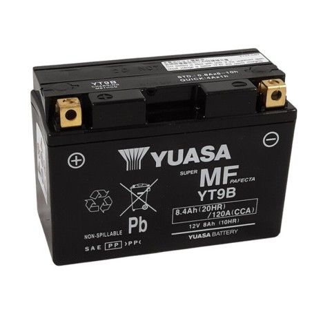 Batería YUASA W/C activada de fábrica sin mantenimiento - YT9B - motoscamaralweb.com