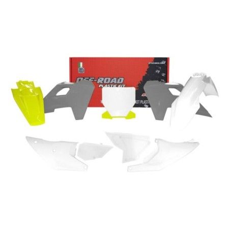 Kit de plástica RACETECH (7 piezas) - Blanco / Gris - motoscamaralweb.com