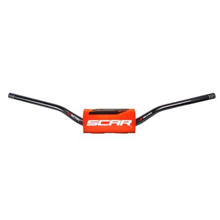 Manillar SCAR O² New CRF/KX Ø28.6mm - Negro / Protector naranja - motoscamaralweb.com
