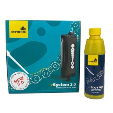 Sistema de lubricación SCOTTOILER xSystem 3.0 + Lubricante Standard Blue 250ml - motoscamaralweb.com