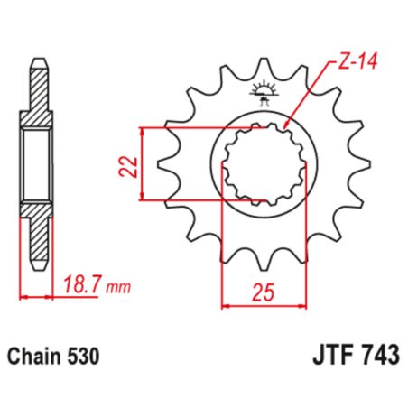 Piñón con goma anti-ruido JT SPROCKETS acero - 743 - 530 - motoscamaralweb.com