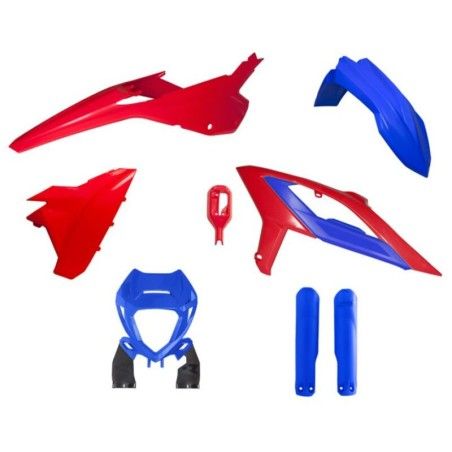 Kit de plástica RACETECH (6 piezas ) - Azul oscuro / Rojo - motoscamaralweb.com