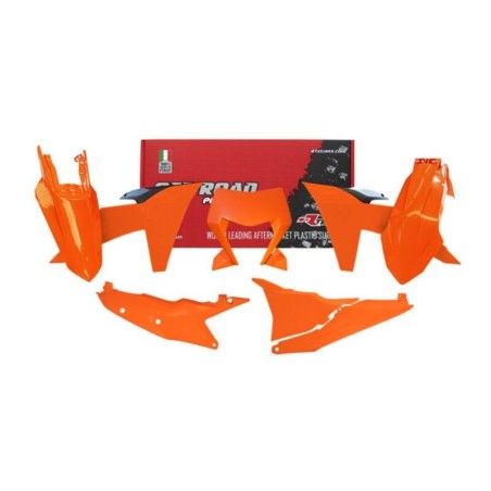 Kit de plástica RACETECH (6 piezas ) - Naranja / Negro - motoscamaralweb.com