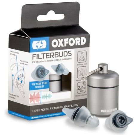 Juego de tapones para los oídos con filtro de ruido Oxford Filter Buds - Ajuste normal - motoscamaralweb.com