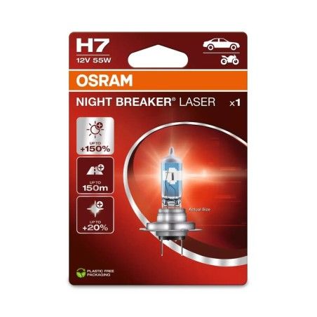 Lámpara OSRAM H7 Night Breaker Laser Light 12V 55W PX26d - 1 ud - motoscamaralweb.com