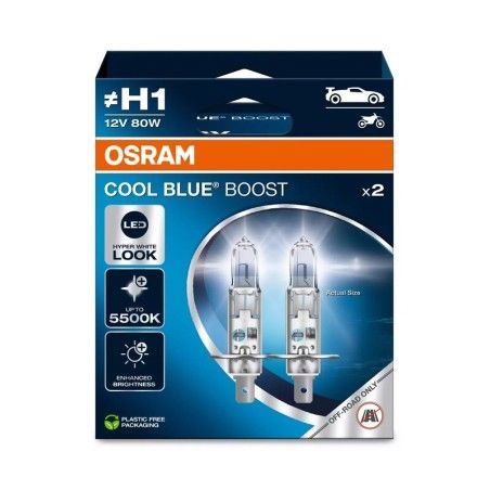 Lámpara OSRAM Cool Blue Boost H1 12V / 80W - 2 uds - motoscamaralweb.com