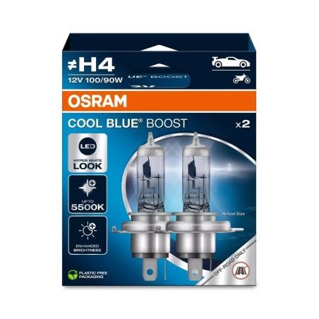 Lámpara OSRAM Cool Blue Boost H4 12V / 100 / 90W - 2 uds - motoscamaralweb.com