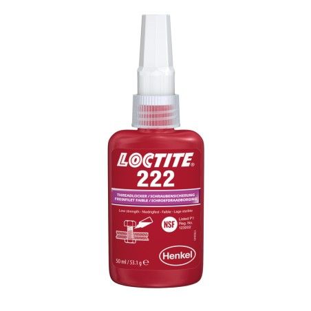 Fijador de roscas de baja resistencia LOCTITE 222 50ML - motoscamaralweb.com