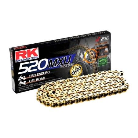 Cadena RK GB520MXU con 116 eslabones oro - motoscamaralweb.com