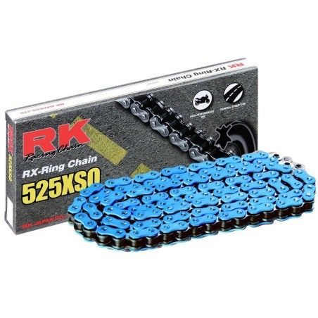Cadena RK FB525XSO con 110 eslabones azul - motoscamaralweb.com