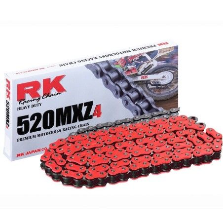 Cadena RK FR520MXZ4 con 120 eslabones rojo - motoscamaralweb.com
