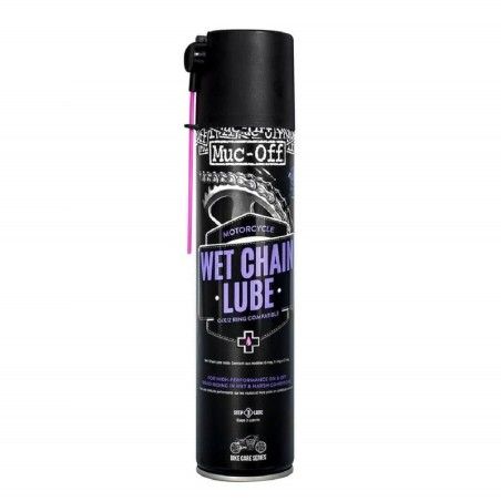 MUC-OFF Lubricante para cadenas húmedas - Spray 400 ml x12 - motoscamaralweb.com