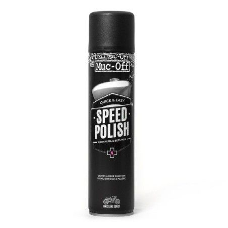 Pulimento (cera de carnauba) MUC-OFF Motorcycle Speed Polish Spray 400mlx12 - motoscamaralweb.com