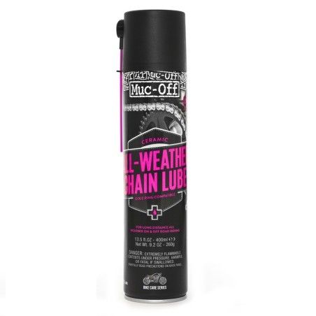 Grasa de cadena cerámica MUC-OFF Motorcycle Endurance Ceramic Chain lube Spray 400mlx12 - motoscamaralweb.com