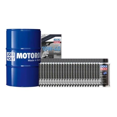 Pack bidón de aceite 205L LIQUI MOLY - 10W40 HC sintético + 24 antifricciones MoS2 125ml - motoscamaralweb.com