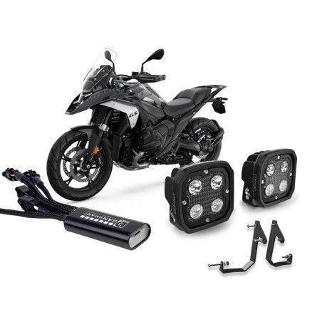 Kit de faro auxiliar LED DENALI D4 DataDim™ con controlador CANsmart™ GEN II y soporte - motoscamaralweb.com
