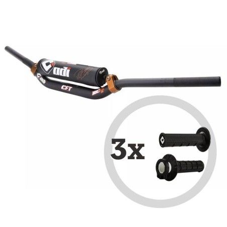 ODI Handlebar Kit - CFT Podium MX + 3 pairs of MX V2 Lock-On Half-Waffled Grips - motoscamaralweb.com