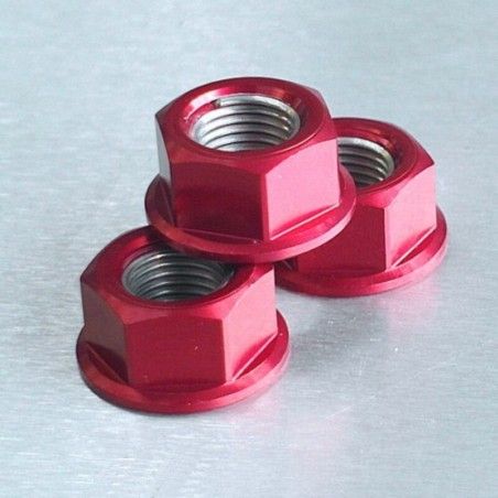 Tuerca de Aluminio Pro-Bolt 12mm rojo LSPN12R - motoscamaralweb.com