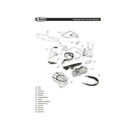 Ventilación frontal ARAI QV-2. Ahumado Mate (Modelos: RENEGADE-V) - motoscamaralweb.com