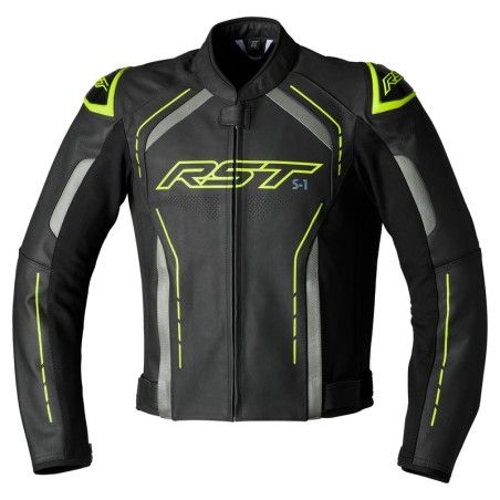 Chaqueta RST S1 cuero hombre - Amarillo Flúor - motoscamaralweb.com