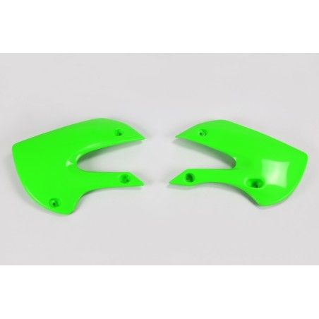 Paneles laterales radiador UFO verde Kawasaki KX65/KLX110 - motoscamaralweb.com