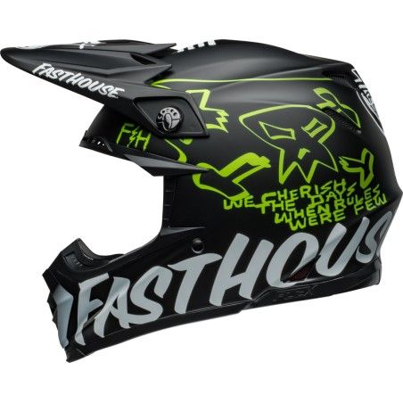 Casco BELL Moto-9S Flex - Fasthouse MC Core Matte Black/Yellow- motosc