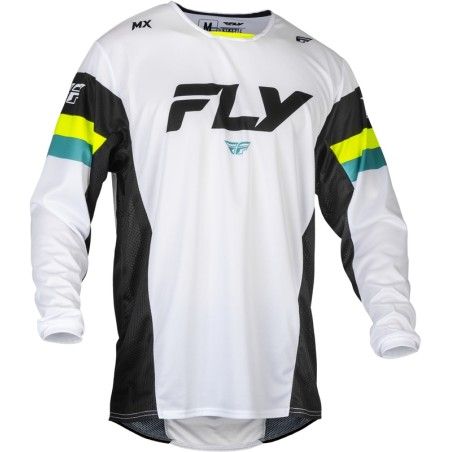 Camiseta FLY RACING Kinetic Prix - Blanco / Negro / Hi-Vis - motoscamaralweb.com