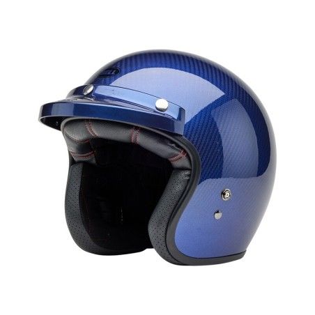 Casco BELL Custom 500 Carbon Steve McQueen Le Mans - Metallic Blue- mo