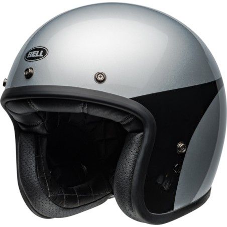 Casco BELL Custom 500 - Chassis Gloss Silver Black- motoscamaralweb.co