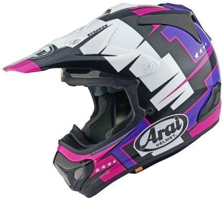 Casco ARAI MX-V EVO Battle - Morado- motoscamaralweb.com
