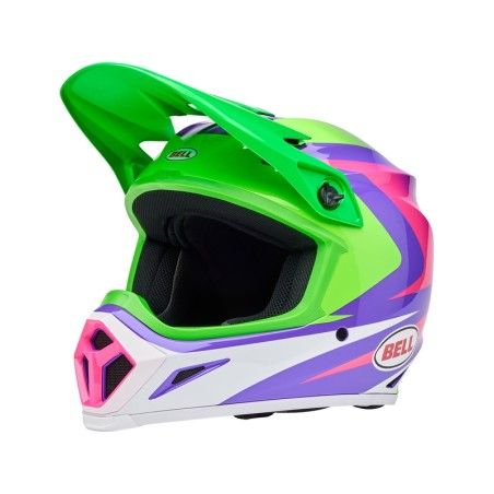 Casco BELL MX-9 Mips - Jackal Gloss Hi-Viz Green Purple - motoscamaralweb.com