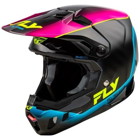 Casco FLY RACING Formula CC L.E. Underglow - Gris / Rosa / Azul- motos