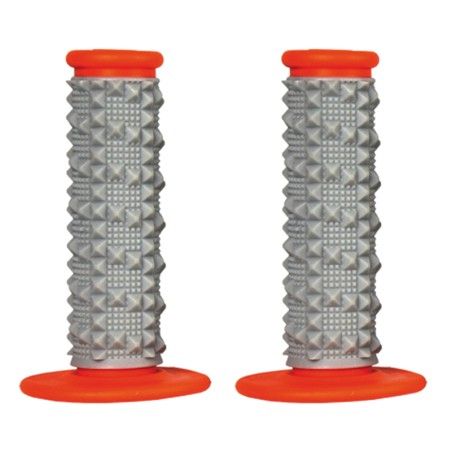 Puños SCAR X2R Dual Density Full Diamond - Gris / Naranja - motoscamaralweb.com