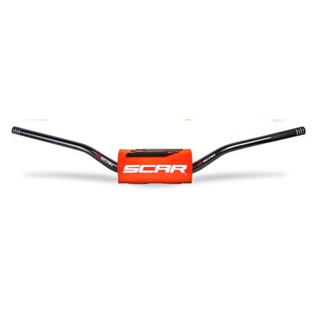 Manillar SCAR O² RC Ø28.6mm -Negro / Protector naranja - motoscamaralweb.com
