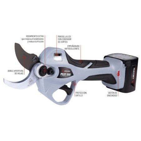 ARVIPO PS37 EVO2 TIJERAS ELÉCTRICAS COMPLETA + 3 BATERIA + Cargador
