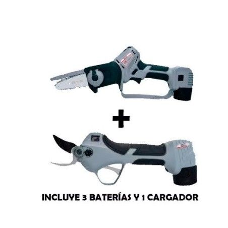 PACK TIJERA PS32 EVO2 + PODADOR MT32 PRO + 3 BATERÍAS + CARGADOR- moto