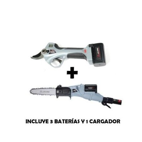 PACK TIJERA PS32 EVO2 + SIERRA HS32 + 3 BATERÍAS + CARGADOR- motoscama