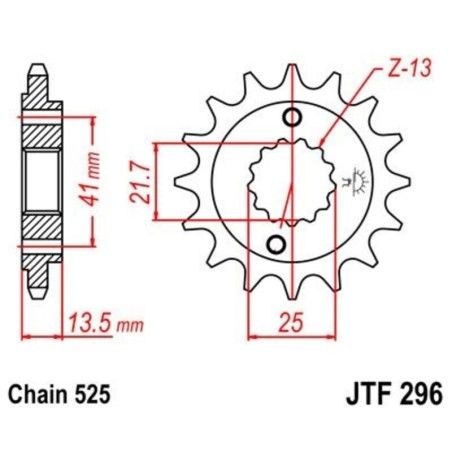Piñón con goma anti-ruido JT SPROCKETS acero 296 - 525 - motoscamaralweb.com