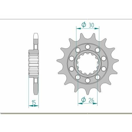 Piñón AFAM acero estándar 166800 - Paso 525 - motoscamaralweb.com