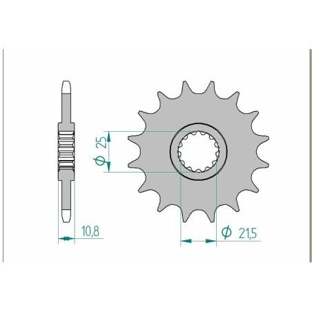 Piñón AFAM acero estándar 21512 - Paso 520 - motoscamaralweb.com
