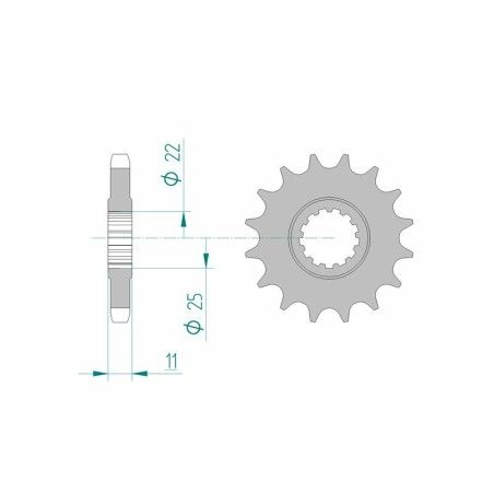 Piñón AFAM acero estándar 21602 - Paso 530 - motoscamaralweb.com