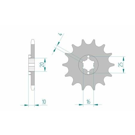 Piñón AFAM acero estándar 64200 - Paso 520 - motoscamaralweb.com