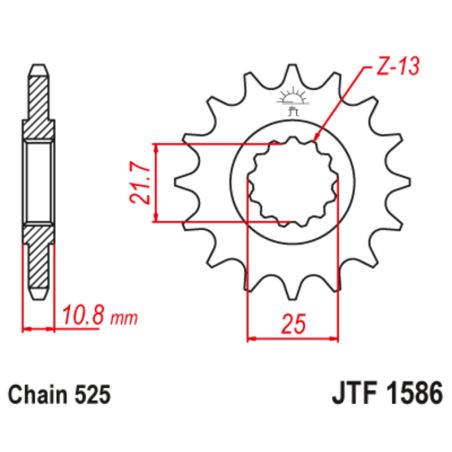 Piñón con goma anti-ruido JT SPROCKETS acero 1586 - 525 - motoscamaralweb.com