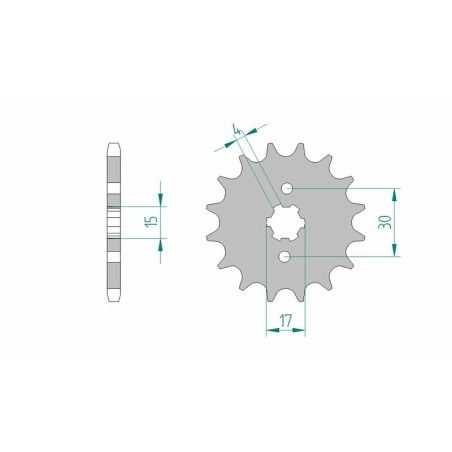 Piñón AFAM acero estándar 20107 - Paso 428 - motoscamaralweb.com