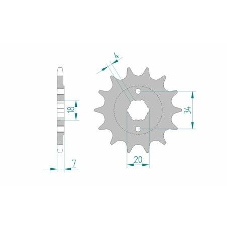 Piñón AFAM acero estándar 20202 - Paso 520 - motoscamaralweb.com
