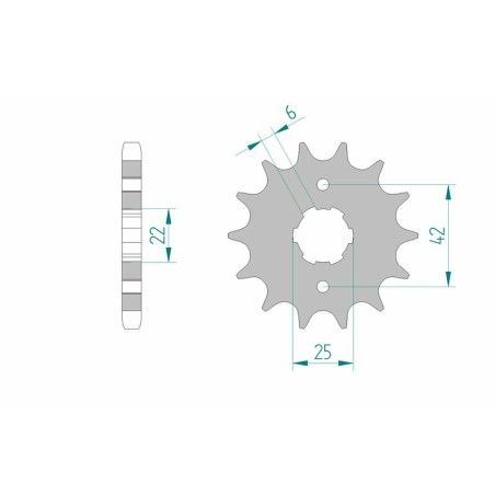 Piñón AFAM acero estándar 20400 - Paso 530 - motoscamaralweb.com