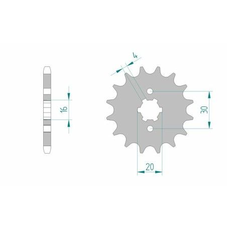 Piñón AFAM acero estándar 24200 - Paso 428 - motoscamaralweb.com